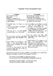 countable VS uncountable nouns