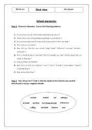 English Worksheet: school memories 