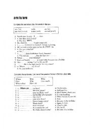 English Worksheet: verb to be