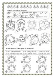 English Worksheet: What time is it?