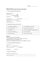 English Worksheet: Next To You - Chris Brown ft. Justin Bieber