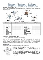 English Worksheet: Robots descriptions
