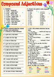 English Worksheet: Compound Adjectives