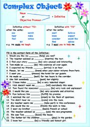 English Worksheet: Complex Object