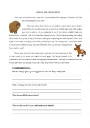 English Worksheet: The ox and the donkey