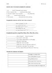 English Worksheet: Revision for Beginners
