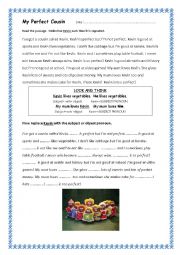 English Worksheet: My Perfect Cousin