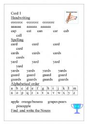English Worksheet: daily workcards mixed skills