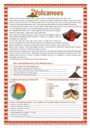 English Worksheet: Volcanoes and earthquakes