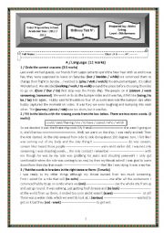 English Worksheet: Ordinary Test