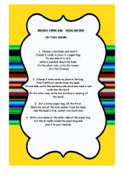 English Worksheet: BROWN PAPER BAG BOOK REVIEW