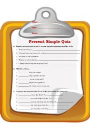 English Worksheet: Present Simple Quiz