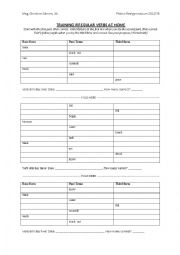 English Worksheet: Irregular Verbs: training