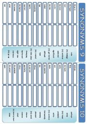 English Worksheet: SYNONYMS 9-10