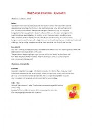 English Worksheet: Role play - complaints