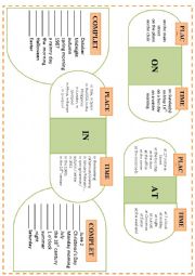 English Worksheet: PREPOSITION IN ON AT