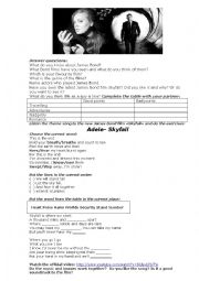 English Worksheet: Adele-skyfall