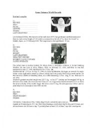 English Worksheet: Guinness records 