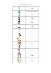 English Worksheet: actions - u1