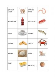 English Worksheet: food domino