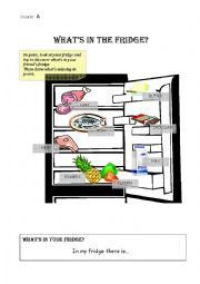 English Worksheet: WHATS IN THE FRIDGE? (PART 1)