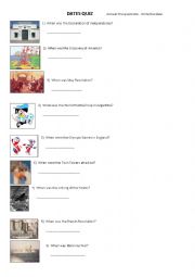 English Worksheet: Dates Quiz