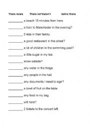 English Worksheet: There is, there are