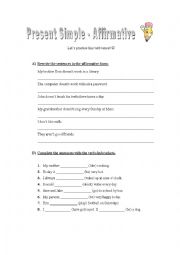 English Worksheet: Present Simple - Affirmative Form