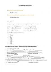 English Worksheet: Adjective or Adverb