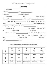 English Worksheet: My room