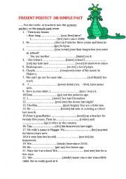 English Worksheet: PRESENT PERFECT OR PAST SIMPLE