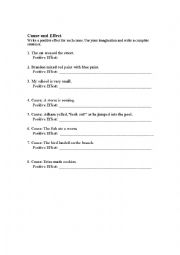 English Worksheet: Cause and Effect