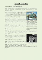 English Worksheet: A Timeline - Ireland events