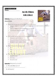 Billy Elliot Movie worksheet