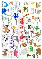 English Worksheet: Animals - poster