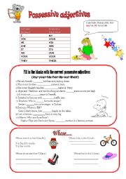 English Worksheet: possesive adj