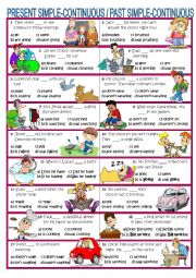 English Worksheet: PRESENT SIMPLE/CONTINUOUS; PAST SIMPLE/ CONTINUOUS