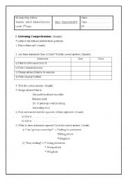 English Worksheet: Mid- Term Test n3