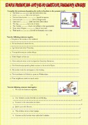 English Worksheet: Worksheet about the Present Simple