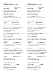 English Worksheet: Song 93 million miles from Jason Mraz