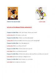 English Worksheet: Cartoon Characters dialog acting out