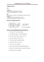 English Worksheet: Joining senteces using and or but