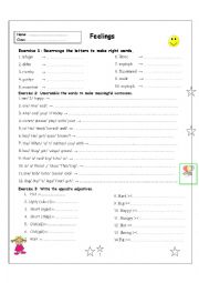 English Worksheet: Feelings