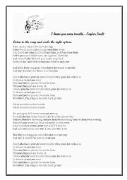 Song Worksheet: I Knew You Were Trouble (Simple Past)