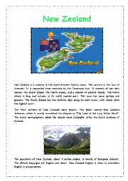 English Worksheet: New Zealand