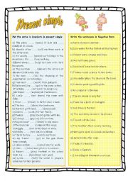 English Worksheet: PRESENT SIMPLE 