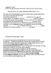 English Worksheet: Mid-term-test 2 for 3rd year experimental sciences 2011