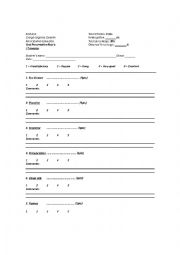 English Worksheet: oral presentation rubric