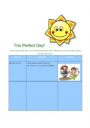 English Worksheet: perfect day