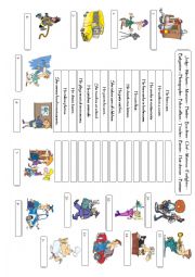 English Worksheet: Jobs Description with Pictures 